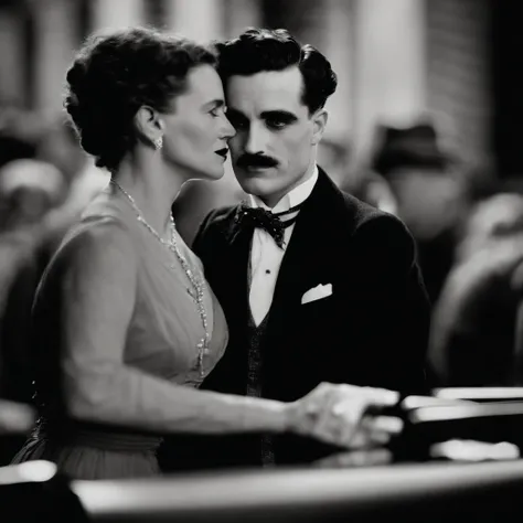 charlie chaplin noir style 4k, Mysterious