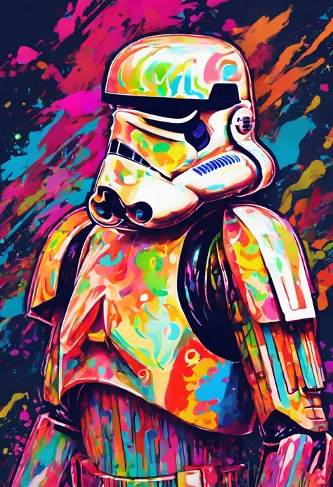 El dibujo de tinta  Stormtroopers, Digital illustration, Comic strip style, acuarela, Estilo ArtStation, arte conceptual, 2 d illustration, por Peter Draw, por Carne Griffiths, por Wadim Kashin, cuerpo completo, centrado,detallado, Suave, dynamic  pose