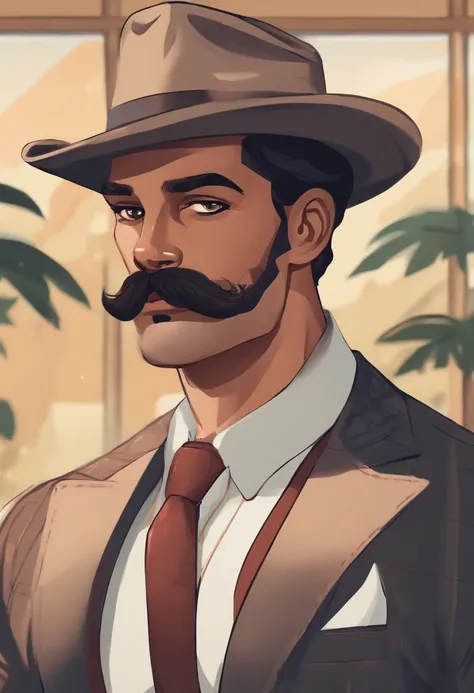 Homem com bigode e bigode em frente a uma parede, Bigode mexicano, com bigode, bigode grosso, bigode fino, sem barba e bigode, sem bigode, com bigode aparado, cavanhaque, 30 anos, anime, estilo anime, realidade