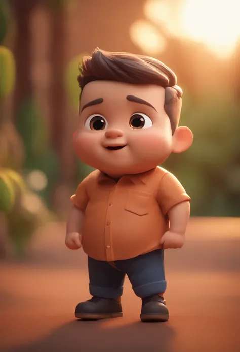 Chibi, chubby boy, (pixar style) (masterpiece:1.2) (bokeh) (best quality) (detailed skin) (detailed texture) (8k) (claymation) (cinematic lighting) (sharp focus) (plain background)