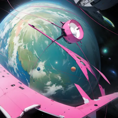 Pink and green Planet