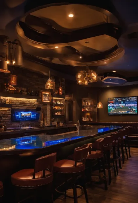 Video Game bar for gamers where customers can book times to play, compete and enjoy a great selection of games and drinks through our mobile app. I need a prototype pic for the gaming bar and another one for the app (do it with gaming consoles, led lights,...