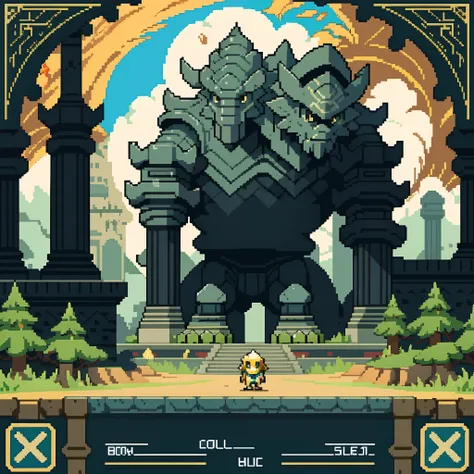 a picture taken from a video game of a giant creature in a city, beautiful detailed pixel art, detailed pixel artwork, detailed pixel art, 2 d digital video game art, ultra detailed game art, videogame art, shadow of the colossus, high quality pixel art, e...