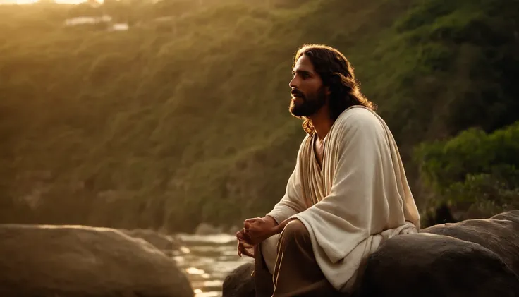 jesus cristo. a beira de um rio, Talking to some disciples,