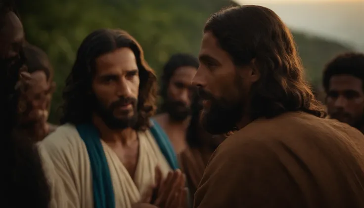 jesus cristo. a beira de um rio, Talking to some disciples,