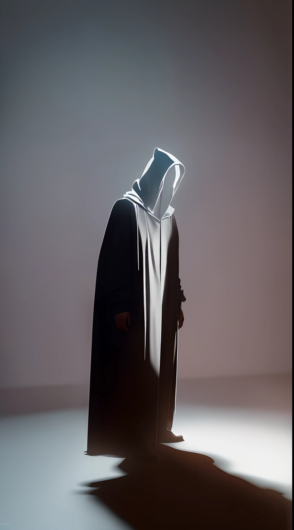 Hooded silhouette standing ominously facing the viewer, the figure is surrounded by floating red eyes which instill terror ,(extremely detailed CG), ((Realistic Shadows:1.2)), ((Realistic Lighting:1.1)), ((Highest quality)), 8k, ultra-detailed, ((perfect s...