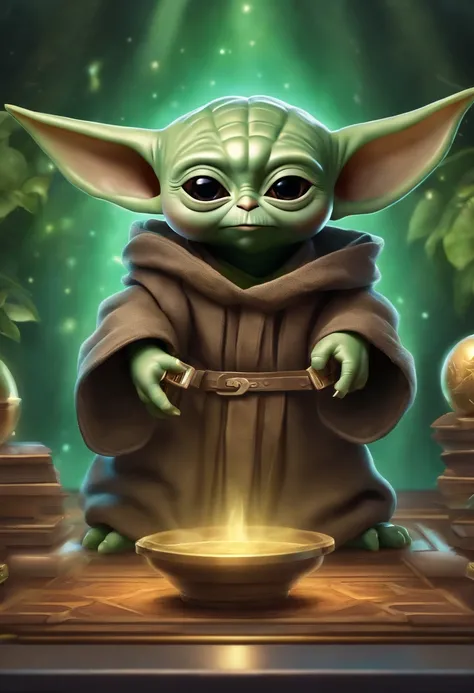 Baby Yoda em uma carta de Yu Gi Oh