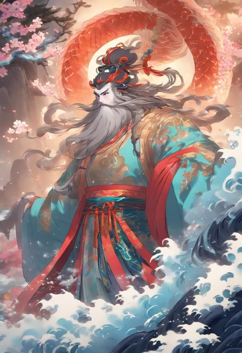 (((PANGU))) best quality, ultra-high resolution, 4K detailed CG, masterpiece, Tall Man,Chinese clothing, Chinese mythology, ((Giant)),Chinese painting style, aesthetic, screen-centered