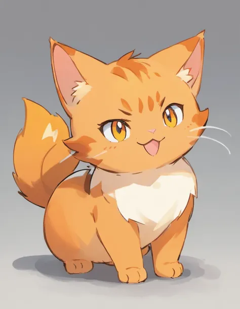 An orange cat drawn by the pokemon artist sowsow,