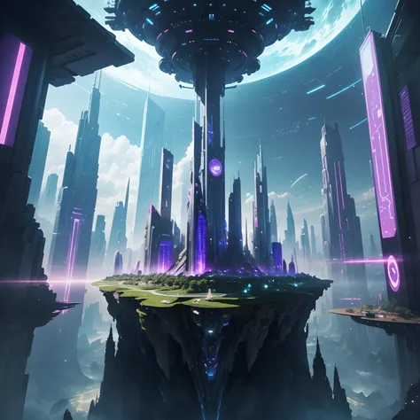 Futuristic cities、floating in the universe、cyberpunked、Skyscrapers、A space station、top-quality、​masterpiece、dream、utopian、planet earth、huge waterfall、World of Dreams、Fantasia、Huge castle、𝓡𝓸𝓶𝓪𝓷𝓽𝓲𝓬、Beautiful city、Space City、A world far beyond human creation