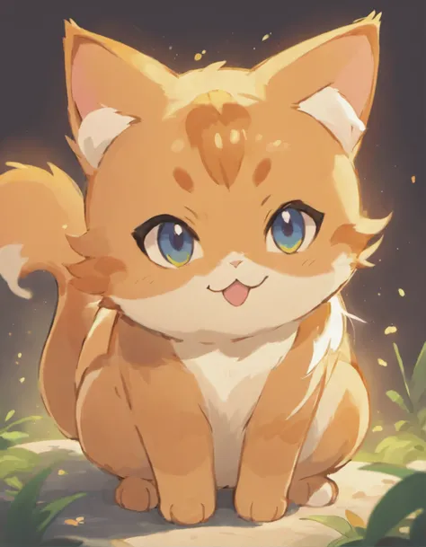 An orange cat drawn by the pokemon artist sowsow,