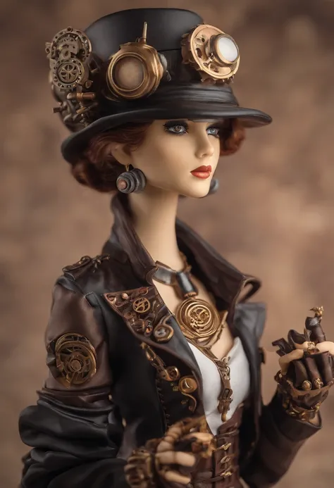 Il y a une femme dans une tenue de steam punk tenant un pistolet, A beautiful steampunk goddess, Steampunk beautiful anime woman, Style fantastique Steampunk, porter une tenue Steampunk, Steampunk Cyberpunk, fille Steampunk, Portrait de Lady Mechanika, Fan...