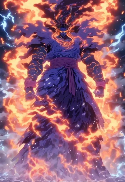 (((SUSANOO))) best quality, ultra-high resolution, 4K detailed CG, master piece, God of Storms, Japanese clothing, Japanese mythology, ((RAYS)), aesthetic, screen-centric