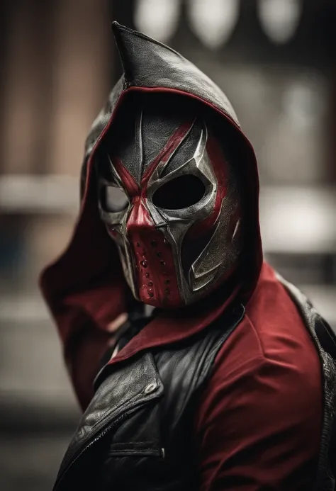 redhood mask mixed with venom as a luchador mask