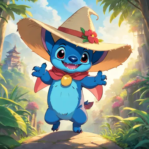 una imagen de stitch de disney con un sombrero