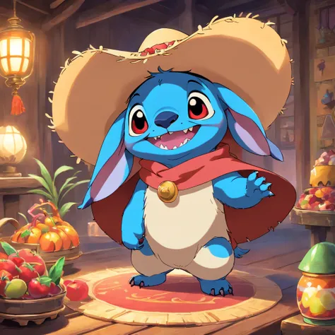 una imagen de stitch de disney con un sombrero