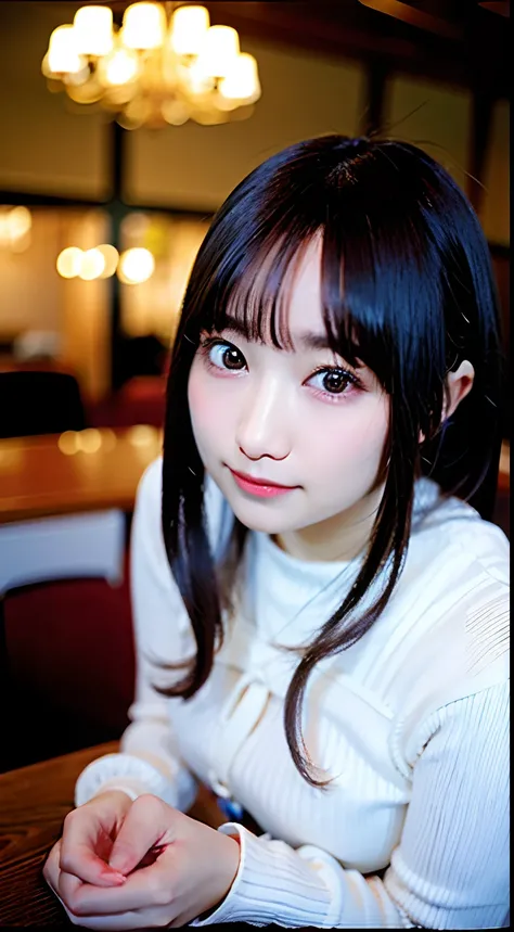 (8K, Raw photo:1.2)Detailed face and eyes,Best Quality, 超A high resolution, Highly detailed ,intricate detailes ,masutepiece ,Cute Girl , Soft cinematic light, Hyper-detailing,Sharp Focus, High quality, Knitted dresses, poneyTail, glass, nsfw,