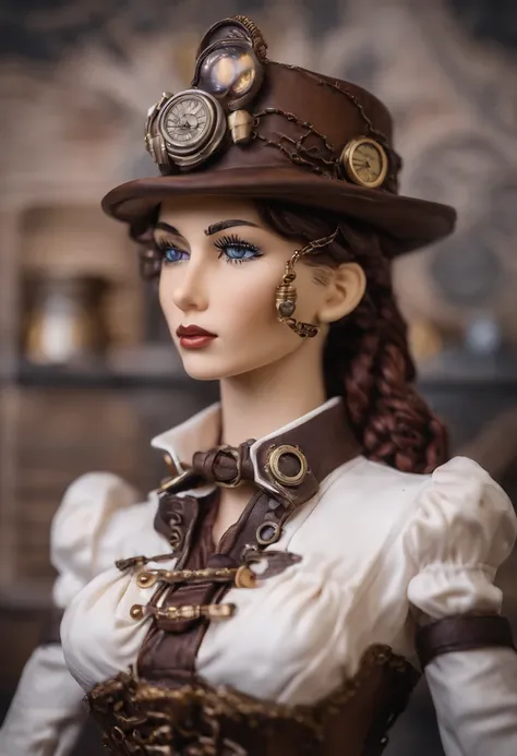 Il y a une femme dans une tenue de steam punk tenant un pistolet, A beautiful steampunk goddess, Steampunk beautiful anime woman, Style fantastique Steampunk, porter une tenue Steampunk, Steampunk Cyberpunk, fille Steampunk, Portrait de Lady Mechanics, Fan...