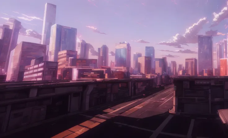 there is a picture of the city with many tall buildings, anime style cityscape, hd anime cityscape, city street view background,...