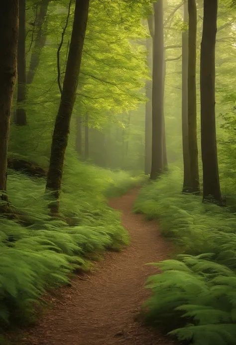 Image: A nature-inspired canvas print of a forest landscape, Descriptive Keywords: Serene, Woodland, Tranquil, Canvas, Green, Camera Type: Mirrorless, Camera Lens Type: Telephoto, Time of Day: Morning, Style of Photograph: Naturalistic, Type of Film: None