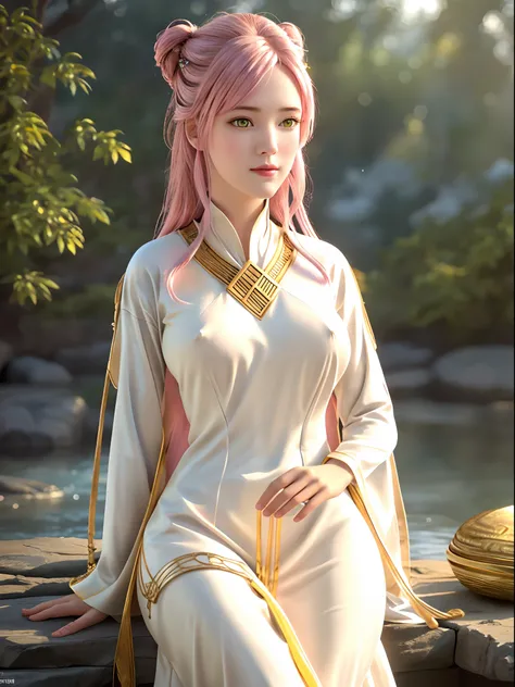 angel,(best quality,4k,8k,highres,masterpiece:1.2),ultra-detailed,(realistic,photorealistic,photo-realistic:1.37),portraits,vivid colors,soft lighting,ethereal,angelic,heavenly,golden halo,flowing robes,dove,peaceful,tranquil,majestic wings,lightness,float...