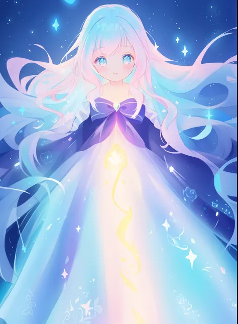 beautiful girl, puffy tiered ballgown, vibrant pastel colors, (colorful), glowing golden long hair, magical lights, sparkling magical liquid, inspired by Glen Keane, inspired by Lois van Baarle, disney art style, by Lois van Baarle, glowing aura around her...