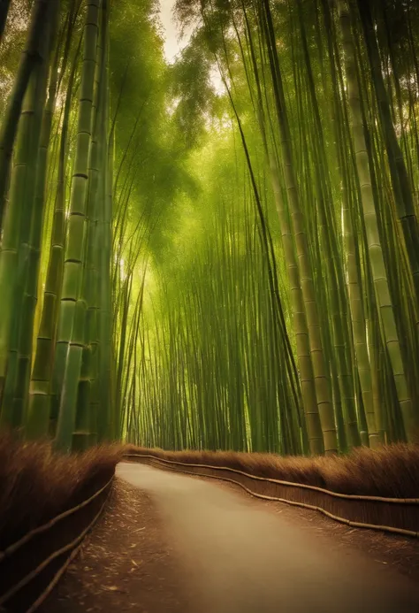 Image: Bamboo forest with a vintage filter, Descriptive Keywords: Vintage, Bamboo, Retro, Green, Aged, Camera Type: DSLR, Camera Lens Type: Standard zoom, Time of Day: Afternoon, Style of Photograph: Vintage filter, Type of Film: None