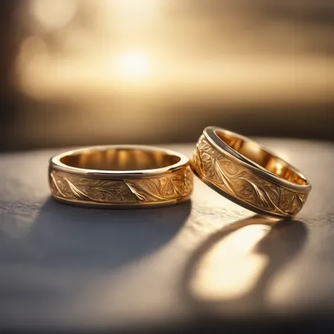 （（Ring design concept art）），Yellow gold ring，（Ring concept blueprint），（（Ring rings in the shape of waves）），Engraved five-pointed star，（Fine craftsmanship），Hemming，Natural sunlight，Shining Effect