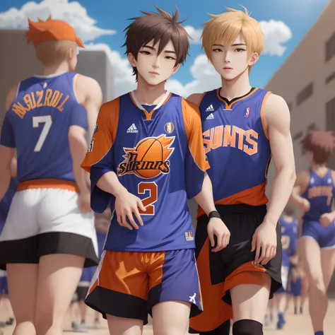 Femboy anime in phoenix suns jersey and gear