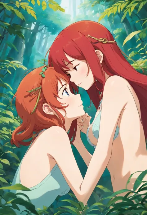 Two red headed females having hot sex together