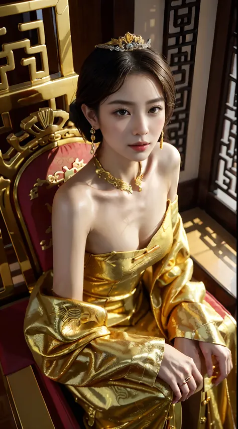 small head, (perfect bodies: 1.1), (short-length straight black short hair: 1.2), （极其细致的CG 8k壁纸），（Extremely refined and beautiful），（masterpiece），（best qualtiy：1.0），（超高分辨率：1.0），[A high resolution]，cheerfulness，Smile,(Smooth and flawless fair skin:1.5),(shin...