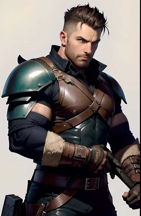 Rennick is a great, Giff robusto, com uma pele espessa e cinza, and a serious expression on his face. He wears reinforced leather clothing and carries a combat axe, that he uses with skill and precision.