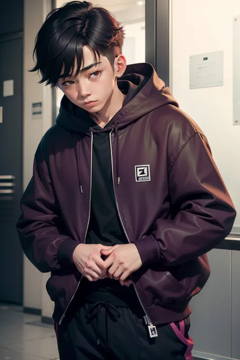 young boy  in a maroon hoodie and black pants, shigeto koyama, shigeto hirai yuya, jc park, in a hoodie, young man in a purple hoodie, steven jung, hong june hyung, hyung tae, instagram picture, jimin, hypebeast, kentaro, akira yoshizawa, daisuke tsutsumi