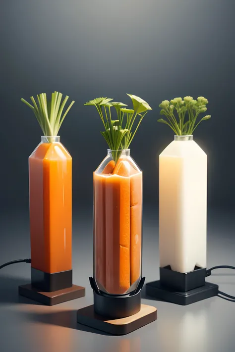 A charging base product，The design elements are dominated by carrots