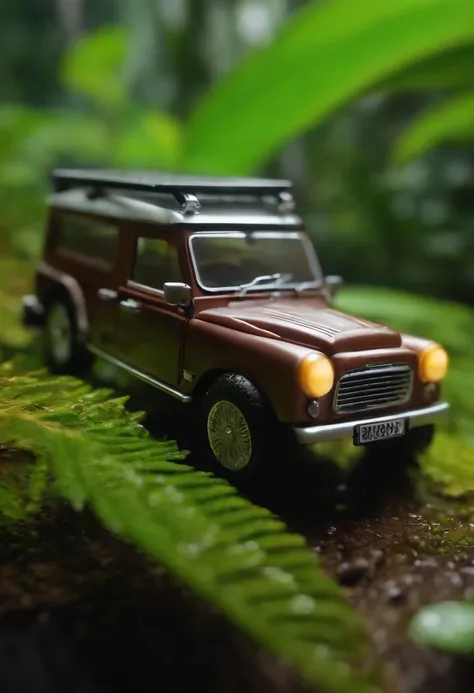 a cute miniature toy, blind box, pop mart design,
full body, front view, tropical rain forest with lakes background,
low purity tone, brightness, 8k, unreal engine, ultra detailed,
photo realistic, depth of field f2.8, macro photography, studio lightingy