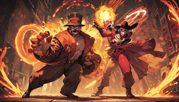 fighting game match, Gas Man versus The Hat Man