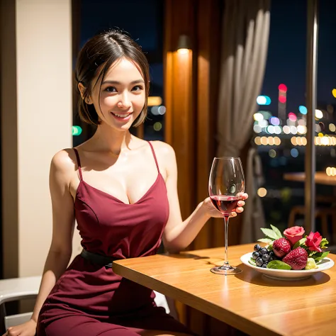 (64K, UHD, top quality, masterpiece: 1.2), (realistic, photorealistic: 1.37), super detailed, pretty woman 1 person, (slim face), (slim body), (brown hair), (short cut), cheeks slightly blushing, (35 years old), 38 years old, solo, beautiful detailed urban...