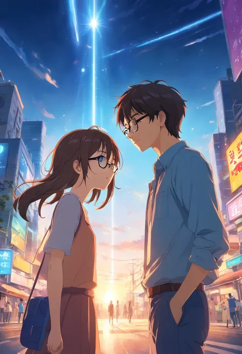 glasses couple anime happy anniversary