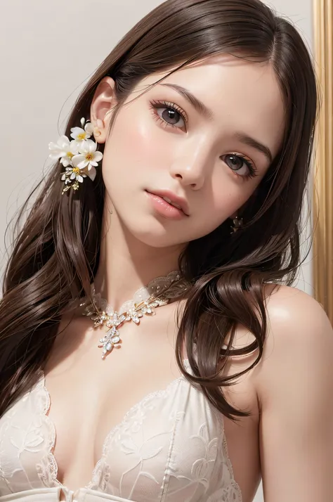 (masutepiece:1.3), High resolution, ultra-detailliert, the Extremely Detailed CG Unity 8K Wallpapers, Realistic, Photorealsitic, Raw photo, beautifull detailed face, pale skin, realistic glistening skin, Detailed Cloth Texture, detailed hair texture, Perfe...