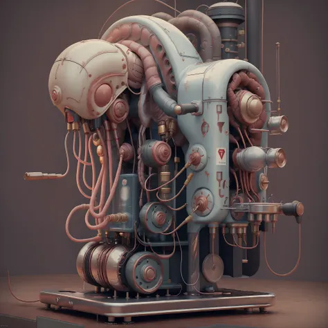 Soviet punk AI coffee machine，minimalistic background，adolable，k hd，Cinematic texture