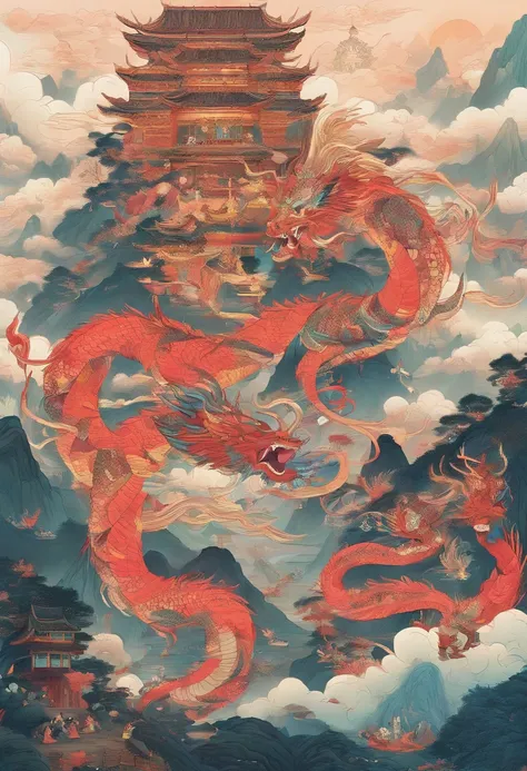 Chinese mythology，Mountain and Sea Sutra，Alien beasts，（（（One-legged））），（（Spit fire in the mouth）），moor，tmasterpiece，Best picture quality，super-fine，Super magical，ultra - detailed，8K分辨率，OC renderer，dynamic viewing angle