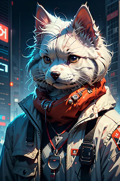 west highland white terrier west highland white terrier dog cyberpunk