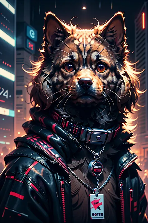 American Cocker Spaniel Dog Cyberpunk