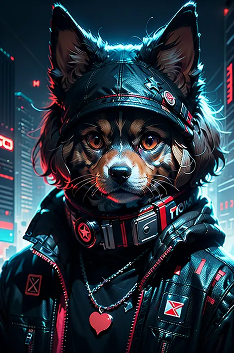 american cocker spaniel dog cyberpunk