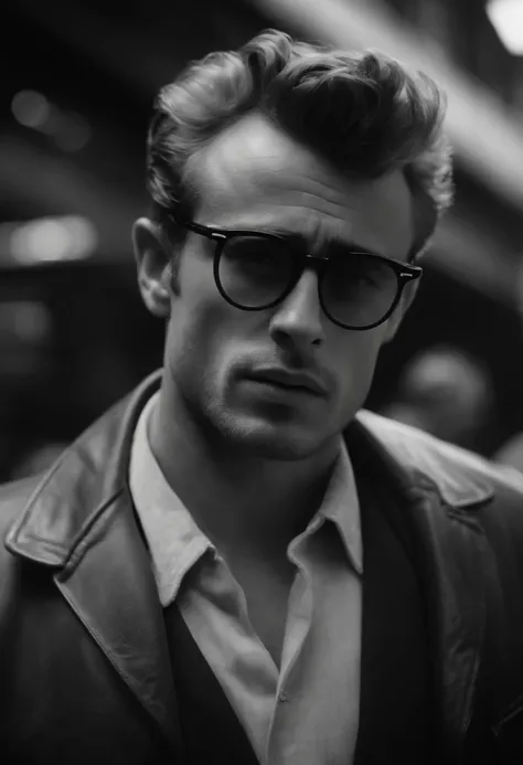 James dean details 8k realist in new york black and white