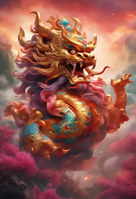 Chinese mythology，Pixiu，the detail，super-fine，Ultra photo realsisim，Hyper-realistic，Works of masters，8K wind resolution，OC renderer，