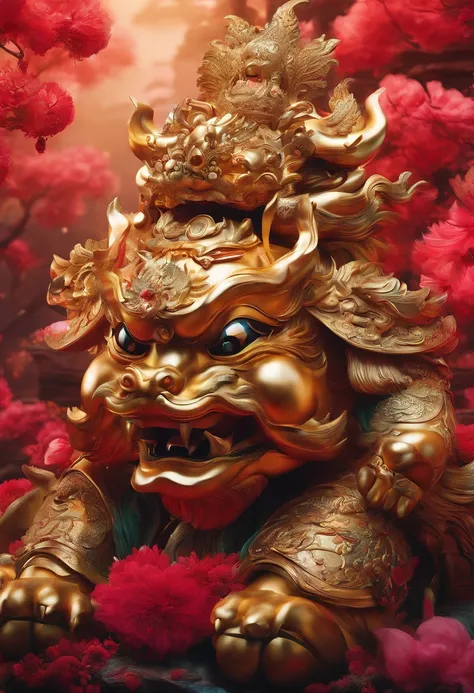 Chinese mythology，Pixiu，the detail，super-fine，Ultra photo realsisim，Hyper-realistic，Works of masters，8K wind resolution，OC renderer，