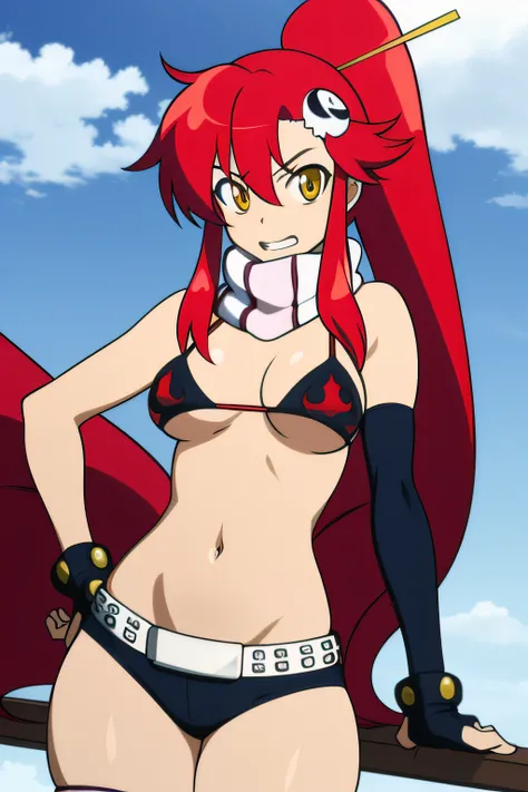 Yoko Littner retrato, yellow eyes,