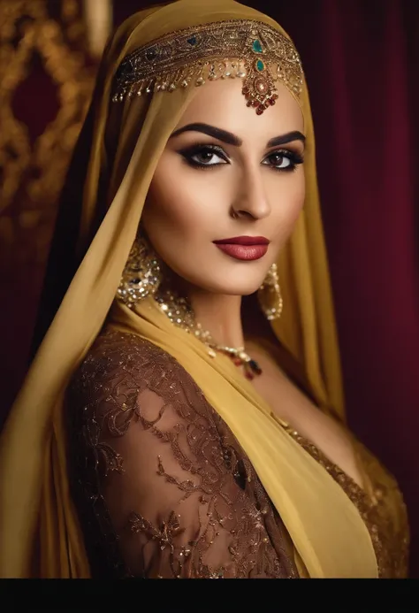 (masterpiece), best quality, expressive eyes, perfect face, Arabian, details, party,Birthday party, with mother and men surrounding her, Hijab, big titts, full body massage Dubai UAE,  birthday party , dress short,table, standing,  , ,strapon on cockold, w...