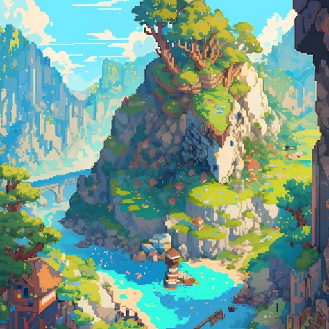 a picture taken from a video game of a giant creature in a city, pixel art by Kubisi art, Artstation contest winner, pixel art, beautiful detailed pixel art, detailed pixel artwork, detailed pixel art, 2 d digital video game art, ultra detailed game art, v...